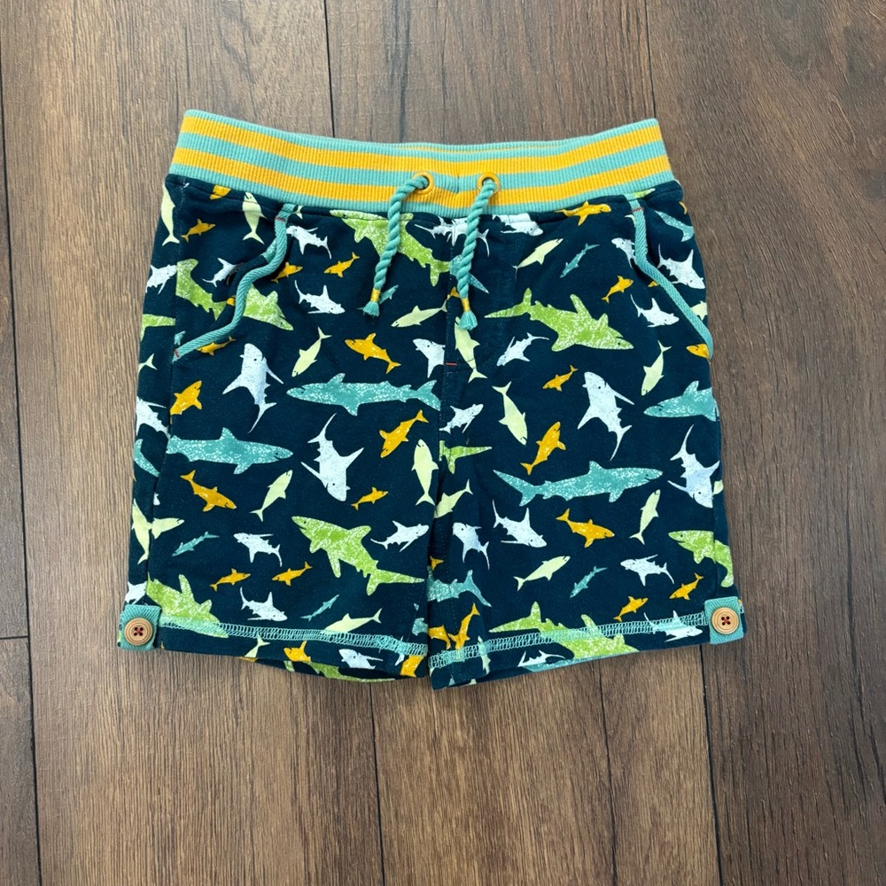 Matilda Jane Boys Blue Green Daydream with the Sharks Shorts Size 6